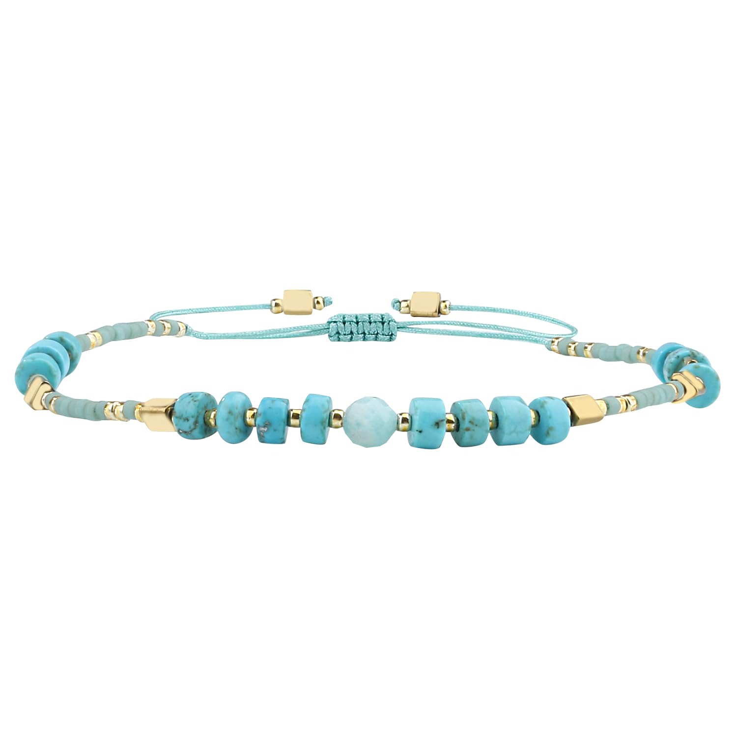 KELITCH Boho-color Crystal Shell Beaded Friendship Bracelets Handmade Strand Bracelet Bangles Jewelry For Summer