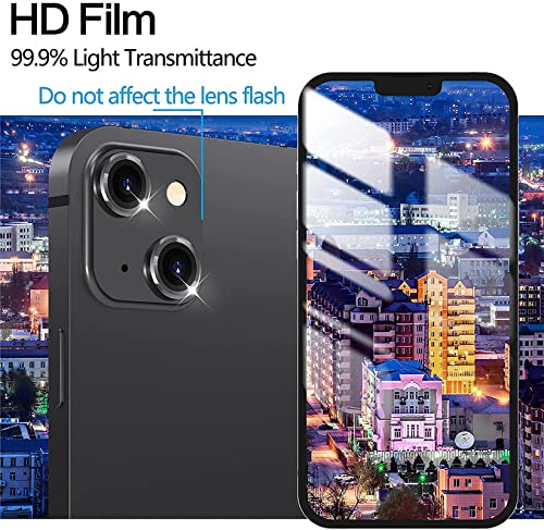 Image of 2-Pack For iPhone 13 /13 Mini Camera Lens Protector, 9H Tempered Glass + Aluminum Alloy Ring Cover Camera Protector-Red