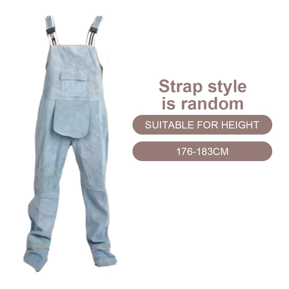 Tablier De Soudeur en Cuir Fendu pour - Bavoir Imperméable Résistant À l'usure - Pantalon en Cuir De Vachette Robuste