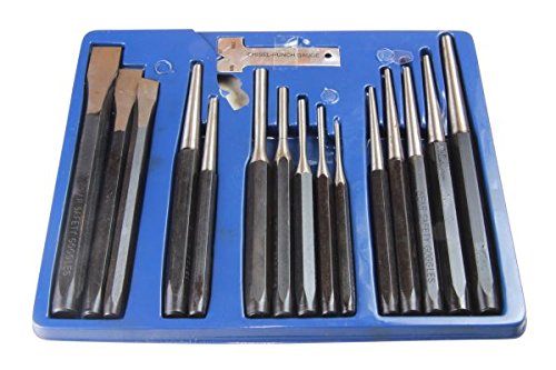 Bergen Professional 16 pc Hole Punches and Chisel Set with Tray BER1963