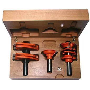 CMT 800.527.11 3-Piece Entry and Interior Door Router Bit Set in Hardwood Case, 1/2
