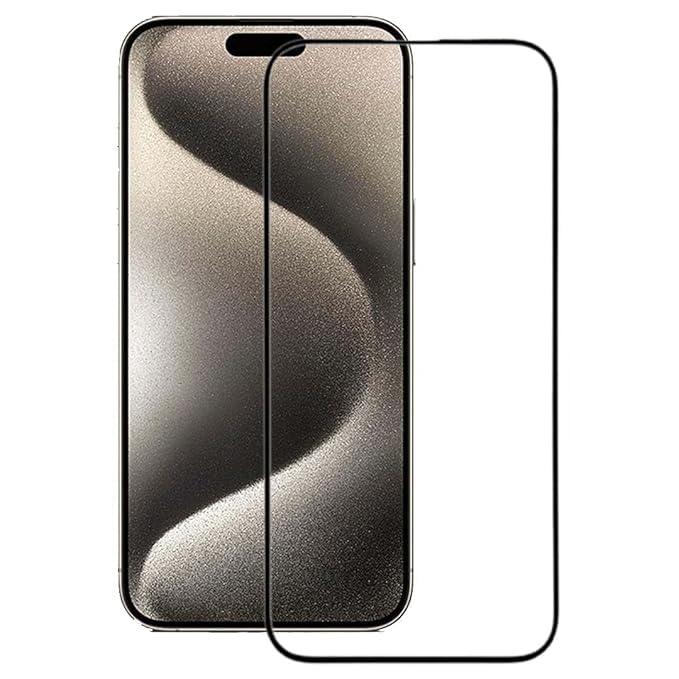 Image of Tempered Glass Screen Protector Compatible For Apple iPhone 15 with Edge to Edge Coverage and with Easy Installation Kit