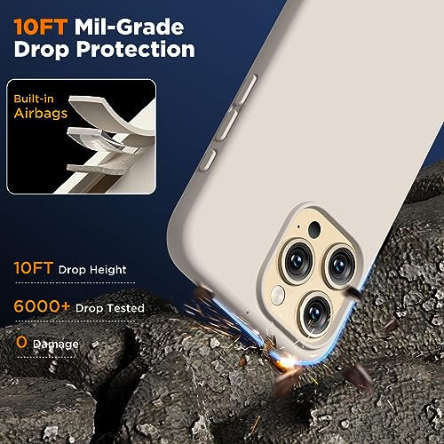 Coffker Custodia Compatibile Con Iphone 15 Pro Max, Custodia In Silicone Liquido, Custodia Protettiva Antiurto Sottile Con [Morbida Fodera In Microfibra Antigraffio], 6,7 Pollici-Pietra - 6