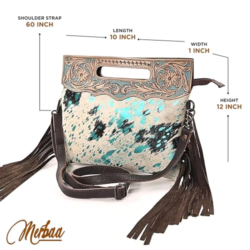 Bolso cruzado de cuero natural para mujer Merbaa miniatura 2