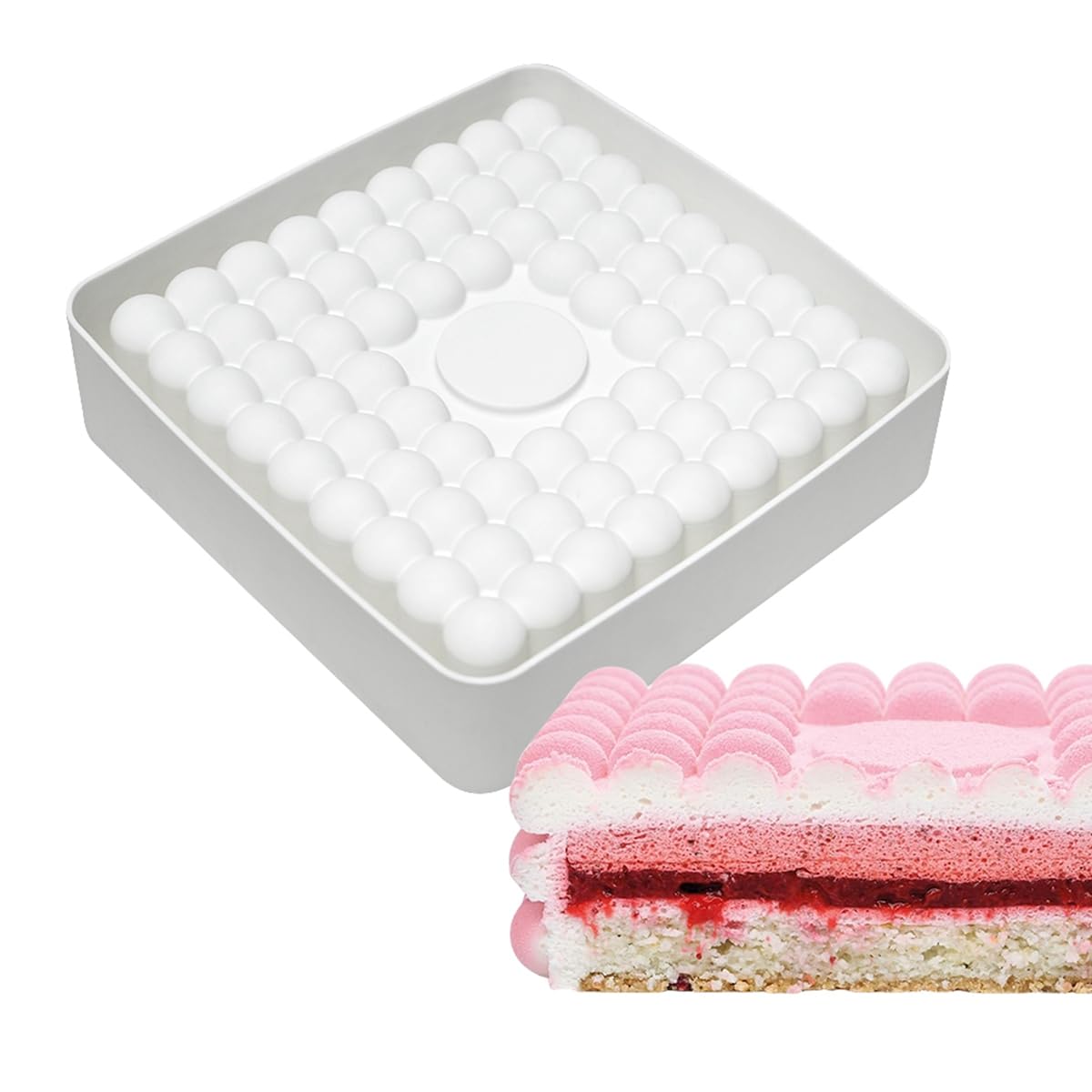TUKE Molde de silicona de forma cuadrada para jabón, moldes de silicona para pasteles, fondant, moldes para hornear chocolate, postre francés, caramelos, cubitos de hielo, jabón (cuadrado K)