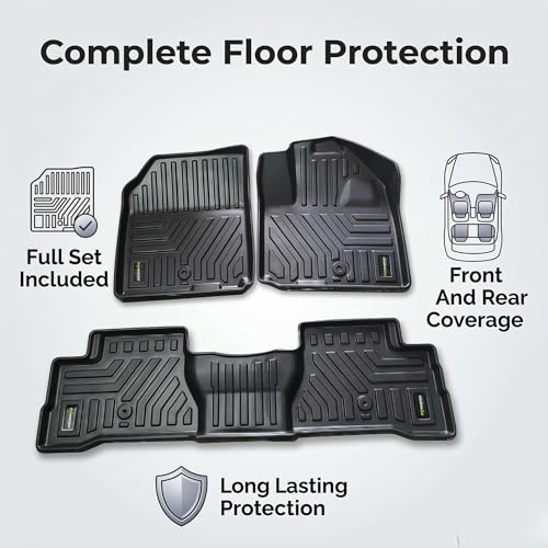 Image of EV MASTER Car Floor Mats for Tata Punch EV Hybrid (2026 Onwards) Complete Set | Waterproof | Anti-Slip | Luxury Premium Car Mat | Full Coverage | Custom Fitted Car Foot Mats (5D Black)