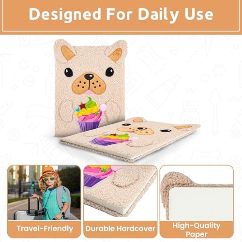 VOTUM Fuzzy Sketch Book - Personalisiertes Künstler-Skizzenbuch - Skizzieren, Zeichnen und Kreatives Kritzeln - Notizbuch und Skizzenbuch zum Zeichnen und Tagebuch (Hund)