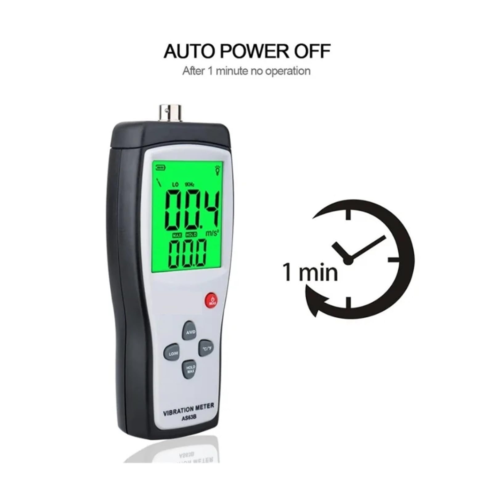 medidor de vibraciones, Vibrómetro digital AS63B, probador portátil con medición de velocidad aceleración