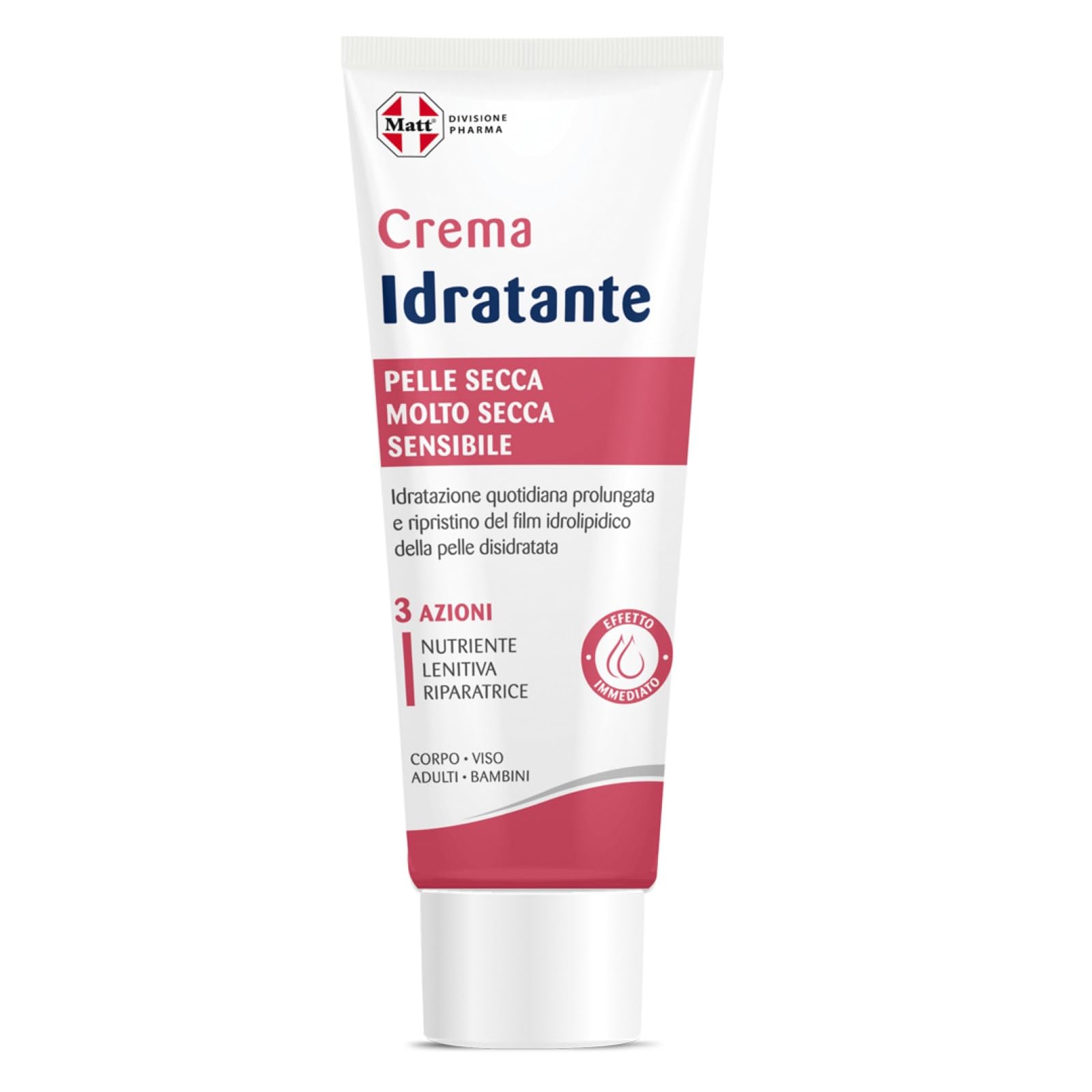 Matt, Crema Idratante per Pelle Secca, Molto Secca e Sensibile, Crema Corpo Idratante, Nutriente, Lenitiva, Riparatrice, Ricca di Attivi e Oli Vegetali, Protegge e Ripara la Pelle, 200 ml