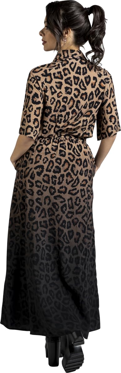 RED by EMP Damen mehrfarbiges langes Sommerkleid mit Animal-Print