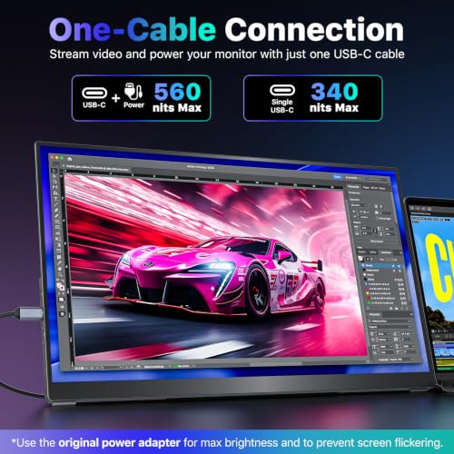 Image of VisionOwl Portable Monitor 19 Inch 4K UHD 144Hz 560 nits 125% sRGB Second Screen, USB-C HDMI HDR Travel Monitor for Laptop PC MacBook PS5 Xbox, VESA Mountable, with Speakers, Built-in Kickstand