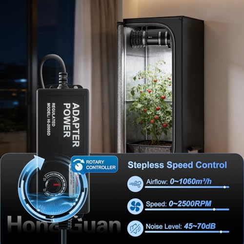 Image of Hon&Guan 8 Inch Inline Booster Duct Fan with Speed Controller - 623 CFM Airflow with 44W Ultra-Low Power and Low Noise