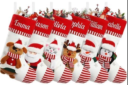 gresonic Personnalisé Nom Grosse Nikolaus chaussette avec motif de Noël 3D
