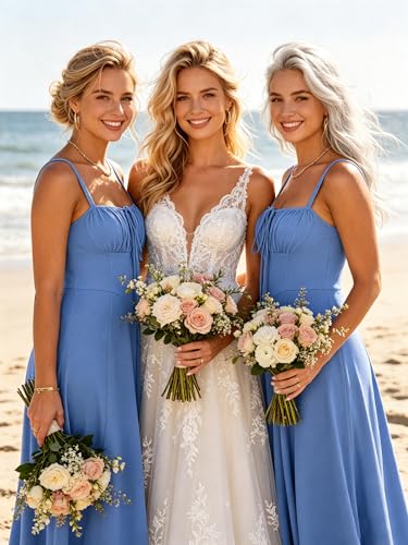 Image of YATHON Women's Summer Midi Corset Boho Dresses Spring Casual Floral Spaghetti Straps Lace Up Dress Flowy Aline Beach Sundress