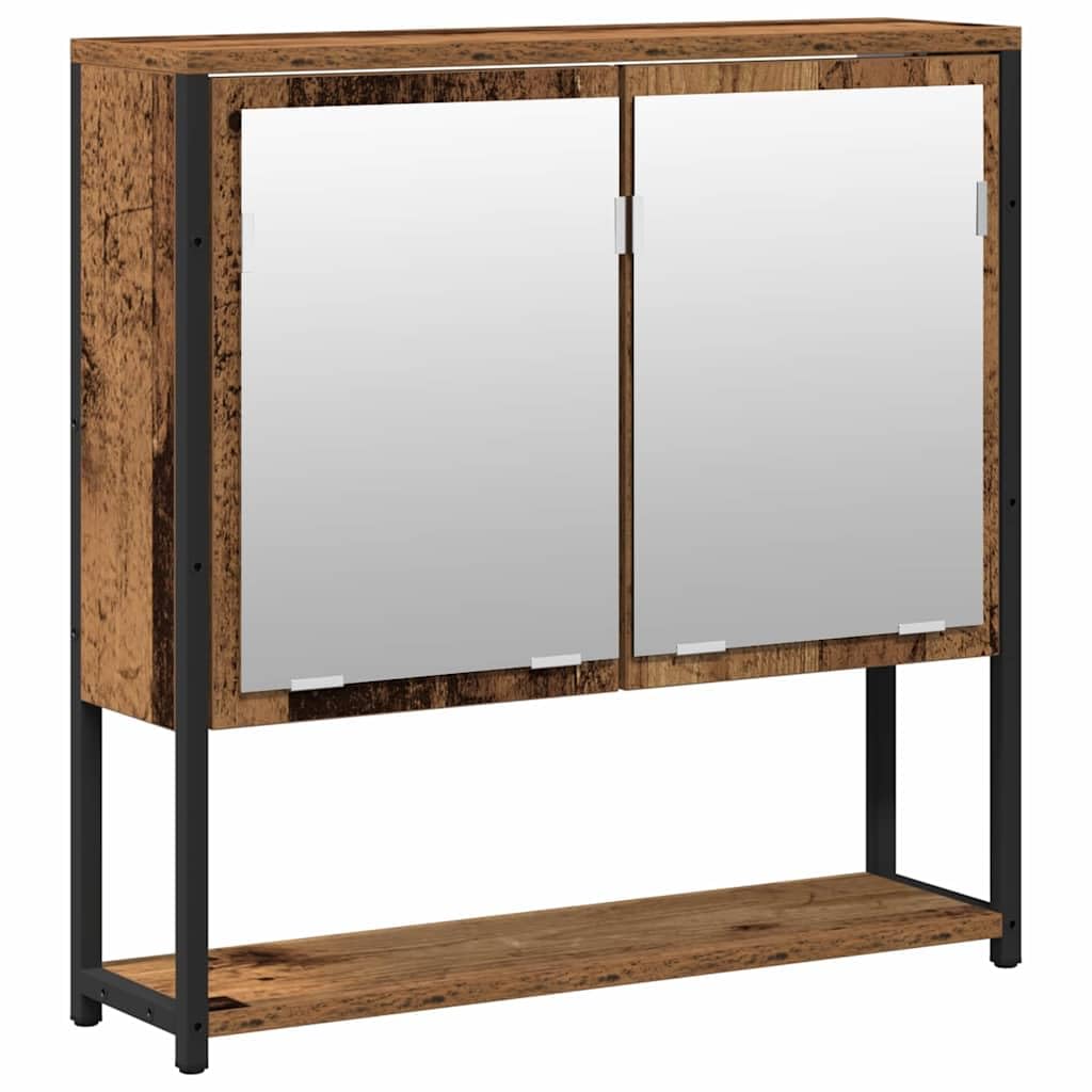 Zestaw mebli łazienkowych, brązowy, materiał drewnopochodny z szafką pod umywalkę i szafką z lustrem, 60 x 30 x 60 cm, nie zajmuje dużo miejsca, wiszące, z miejscem do przechowywania, regał i
