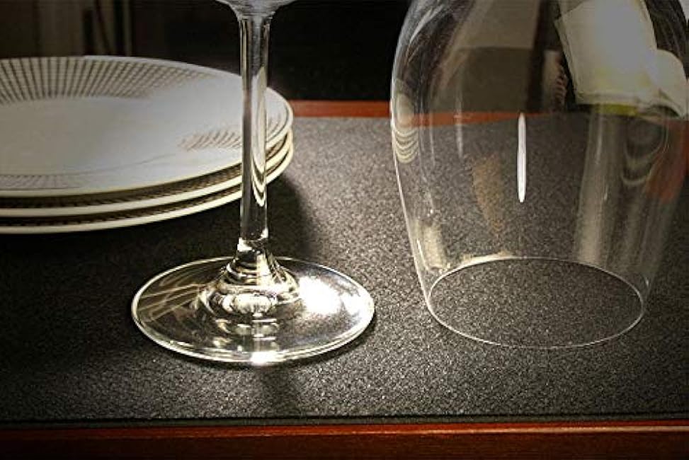 Trimmable, Non-Adhesive, Non-Slip, Dual Use Black Shelf Liner | Black, 20 X 10' Roll | Felt-Side for Beautiful Display or Vinyl-Side for Heavy Duty | Durable, Waterproof & Moisture Wicking