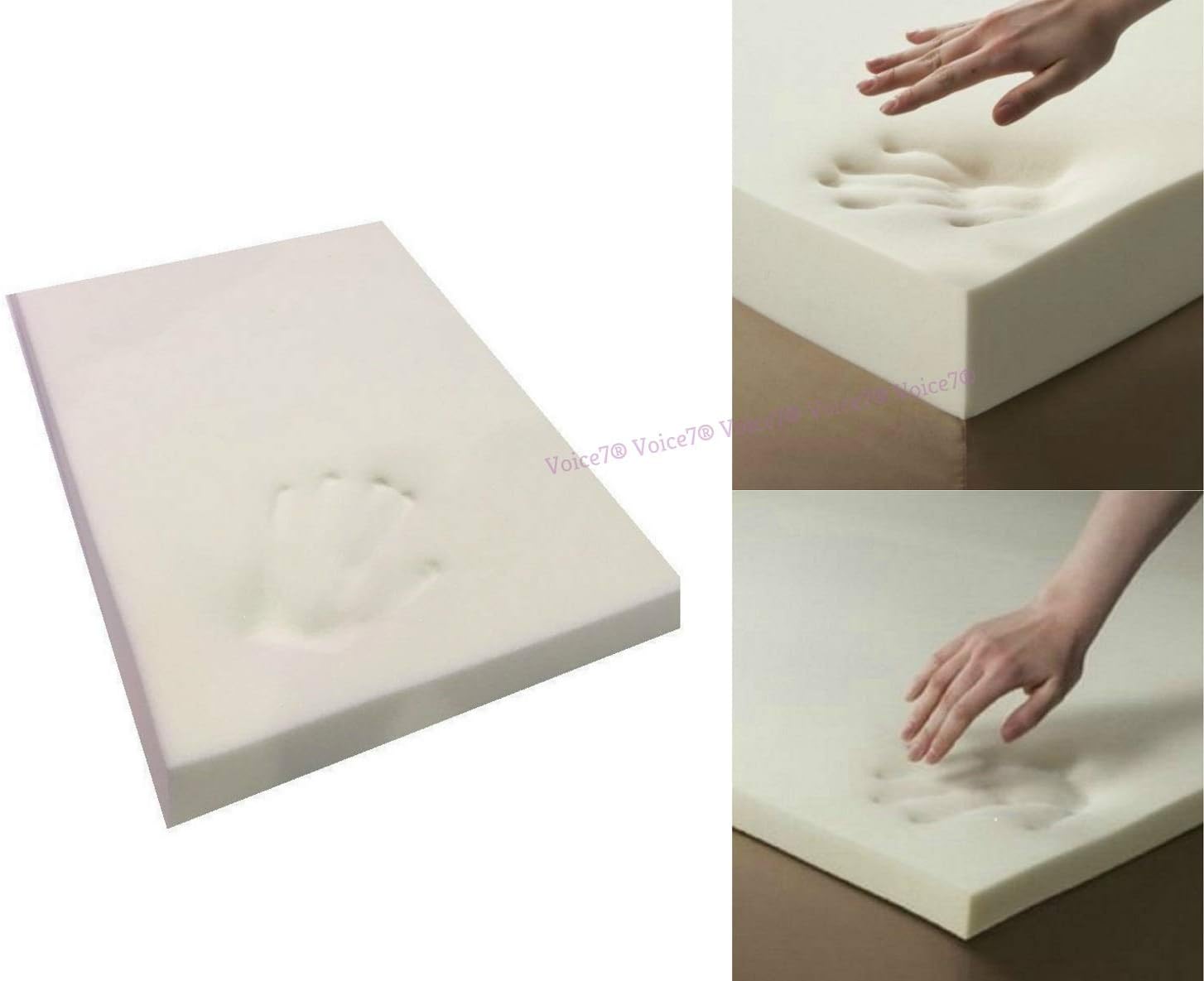 100% Memory Foam Mattress Topper Protector - 12 Different UK Sizes - Orthopedic And Hypo-Allergenic Rolled Mattress Size (UK King 5FT Bed + Thickness 1 inch)