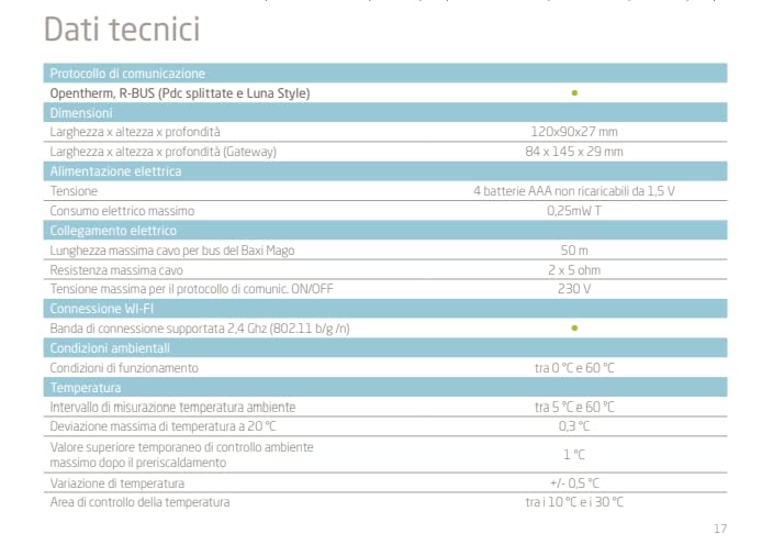 Cronotermostato a Parete Baxi Mago WIRELESS con Modulo Wi-Fi e Kit Adattatore Caldaia