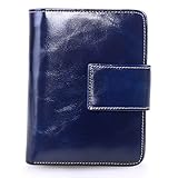 AINIMOER Women's Small Genuine Leather Bi-Fold Wallet Multi Card Organizer Pocket with Zipper