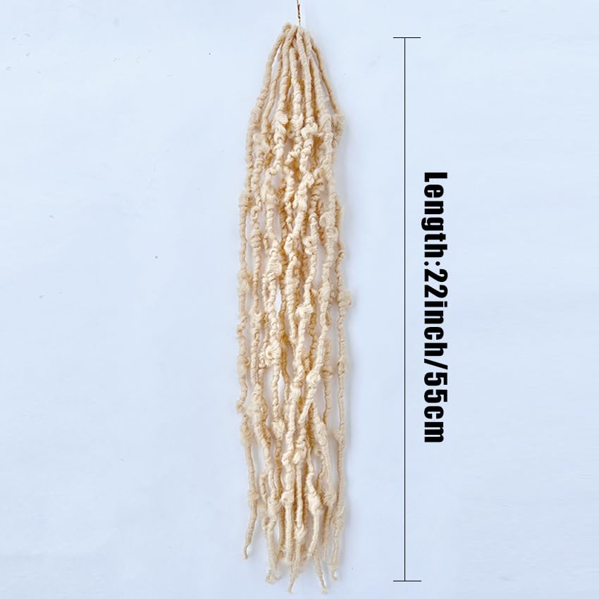 Supernova 7 Pcs Faux Locs Butterfly Locs Crochet Hair 22 Inch 613# Blonde Soft Locs Crochet Hair for Women Pre Looped Distressed Locs Synthetic Hair Bundles 7 Pcs Can Full a Head(22 Inch, 7Packs)