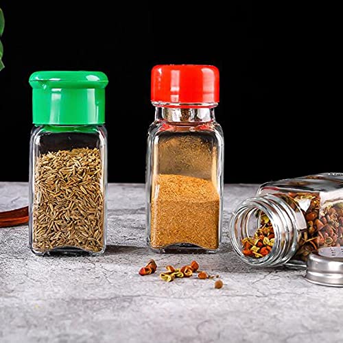 Barattoli trasparenti per spezie e condimenti, 10 pezzi, adatti per la cucina, capacità: 80 ml, misura singola: 4,1 x 9,3 cm.