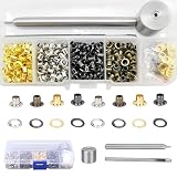 3mm Grommet Kit, 400pcs Plated Copper Metal 3mm Eyelets 3mm Grommet, Eyelets and Washers with Storage Box and 3 Hand Tools for Leather Craft, Clothing Modification Clothes Sewing