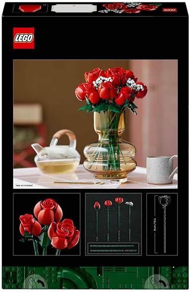 LEGO Botanicals Ramo de Rosas Rojas - Flores Artificiales para Decoración del Hogar - Regalo para Mujeres por el Día de la Madre - Maquetas para Construir para Adultos 10328 - 4