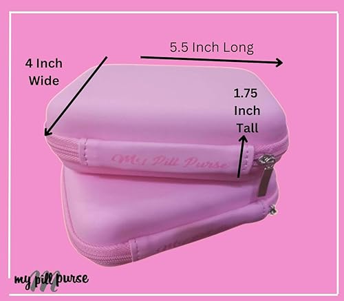 Miniatura 2 de Pastillero de día y noche rosa  Pastilleros organizadores 7 días 2 veces al día I Incluye 7 bolsas de pastillas AM PM de 4 x 3 pulgadas en cartera