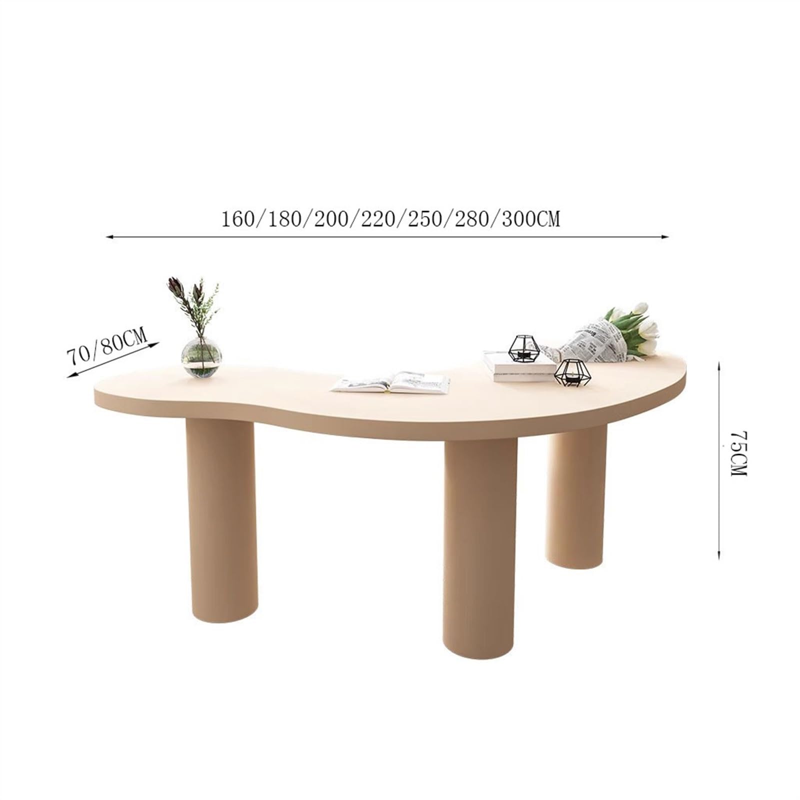 Proste nowoczesne minimalistyczne biurko biurko z litego drewna łuk kreatywne biurko komputerowe projektant domu pisanie w jednym kształcie (czarny, 160 x 70 x 75 cm)