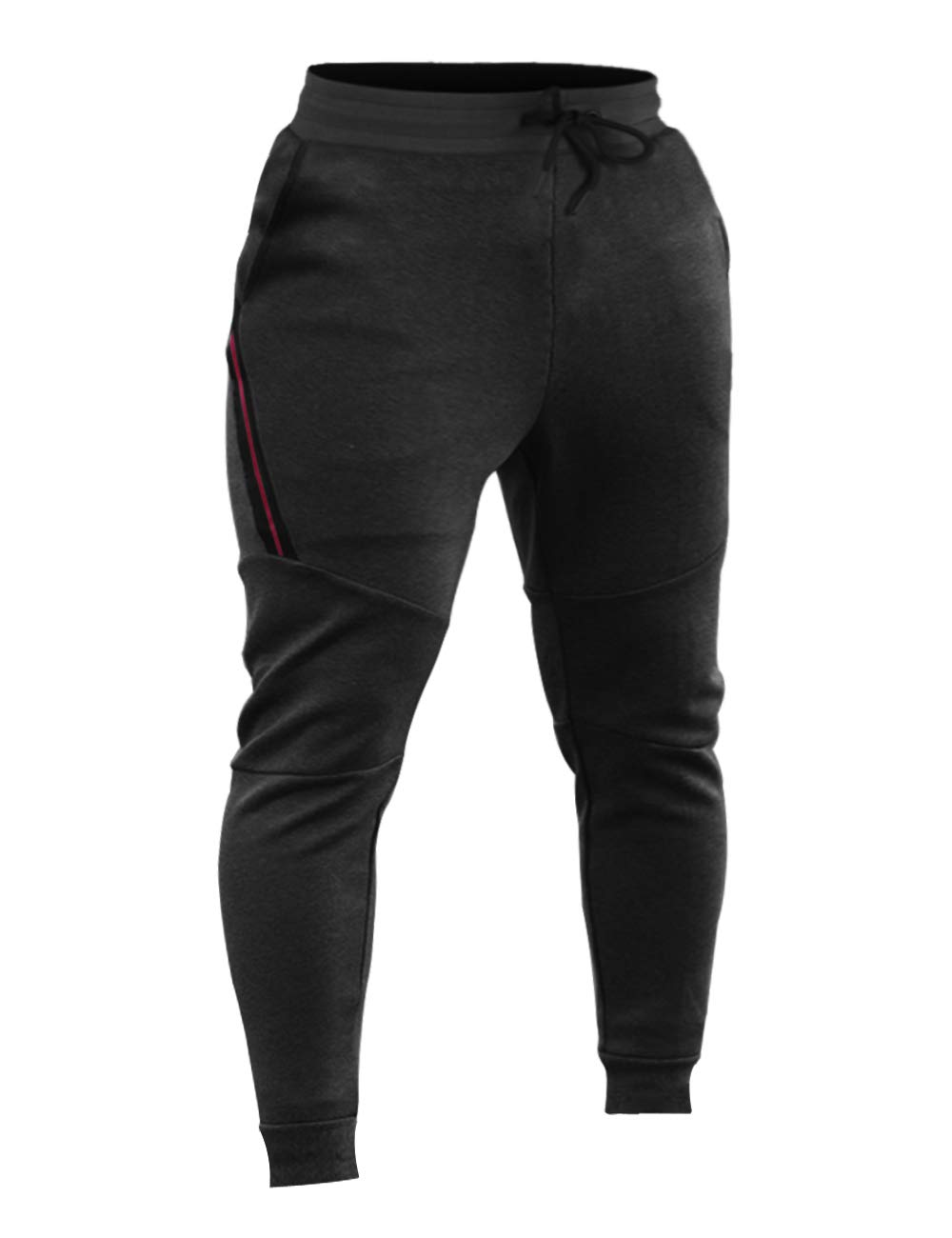 Mens Joggers Trousers Workout Pants Tapered Athletic Bodybuilding Sweatpants with Zipper Pockets Heavy Weight
