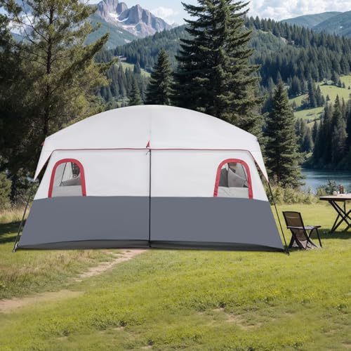 Carpa camping familiar 8-12 personas con 2 cuartos y 6 ventanas miniatura 3