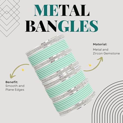 Stylish AD Diamond Stone Bangles Set for Women