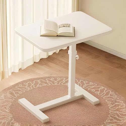 Mesa auxiliar en forma de C ajustable con diseño plegable y ruedas ocultas