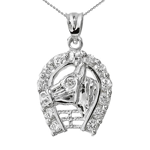 Horseshoe Lucky Pendant Necklace in Sterling Silver