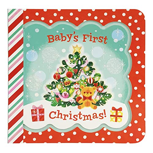 Baby's First Christmas Greeting Card Board Book (Includes Envelope and Foil Sticker) For Newborns, 0-12 Months