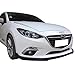 Front Bumper Lip Compatible with 2014-2017 Mazda 3, V2 Style PP Unpainted Black Air Dam Chin Diffuser Lip by IKON MOTORSPORTS, 2015 2016