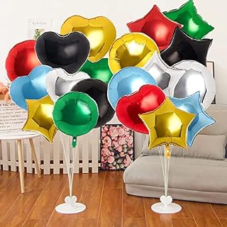 Party Balloons Foil Balloons,22Pcs18 Inch Foil Balloons Heart Balloons,Star Balloons andRound Balloons Party Decoration Balloons for Birthday Wedding Bridal Baby Shower Anniversary Party Decoration