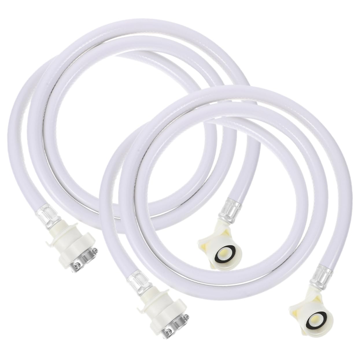 Artibetter 2 Stück Waschmaschinen Zulaufschlauch 2m Pvc mit Edelstahlanschluss 90° Winkel Dicht und Formstabil für Automatische Waschmaschinen
