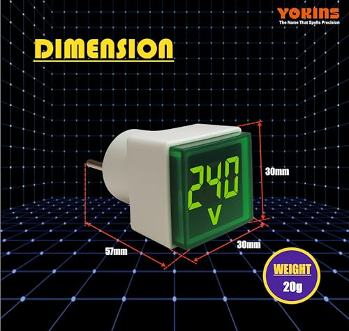 Image of YOKINS YP-AV Plug-In Digital Voltmeter | LED AC Voltage Tester | Compact & Portable | 50-500V AC | High Precision, Easy Plug-and-Play for continuous measurement of AC Voltage (Set Of 2Pcs)