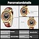 LIGE Uhren Herren Gold, Quarz Analog Armbanduhr Herren, Europäisches Kompassdesign, Gelb-braun Lederband, 3AM Wasserdicht（3M）, Herrenuhr Leuchtzeiger, Business Outdoor Freizeit