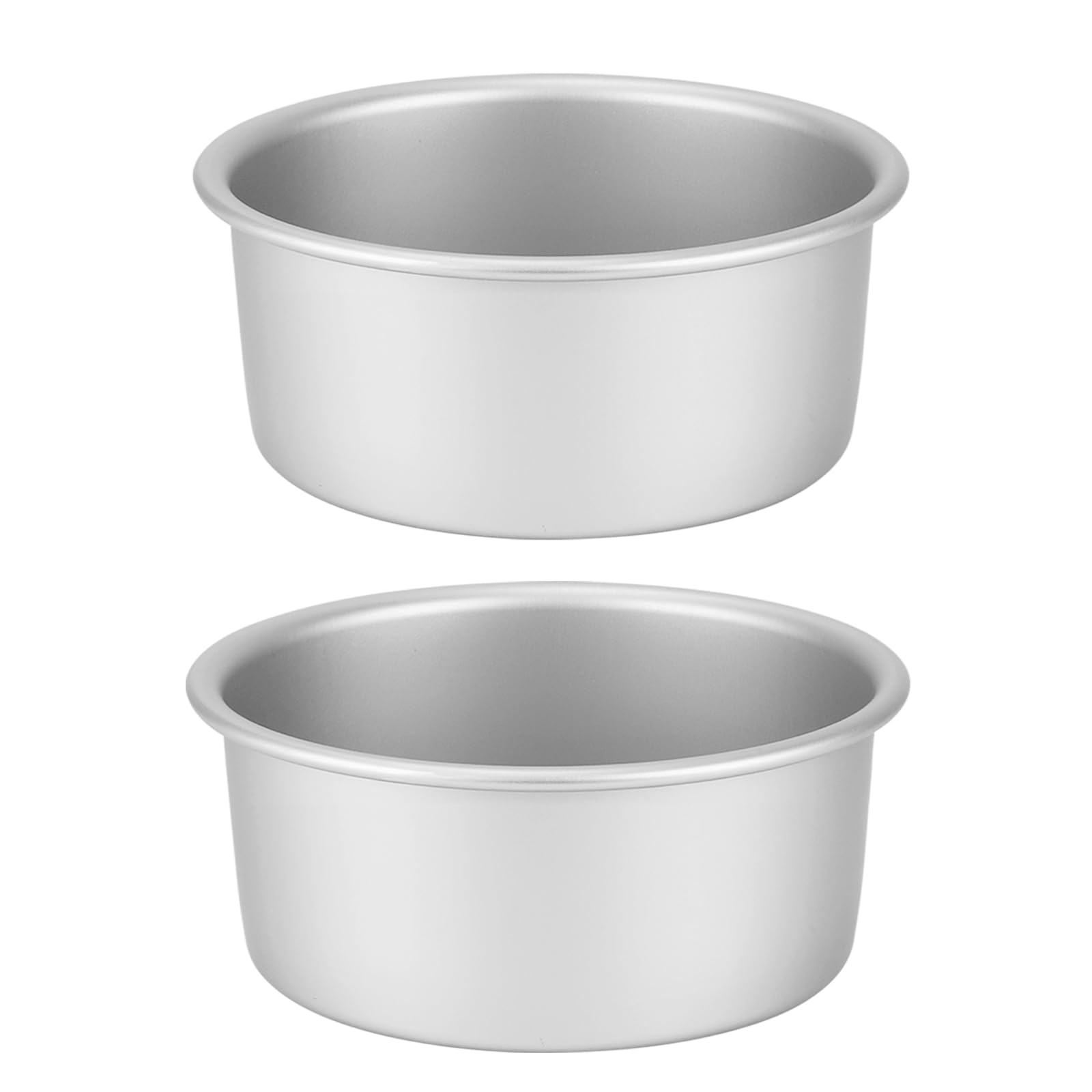 Lot de 2 Moules à gâteau ronds Ø 15 cm, moules à pâtisserie professionnelles en aluminium anodisé avec fond amovible, argenté