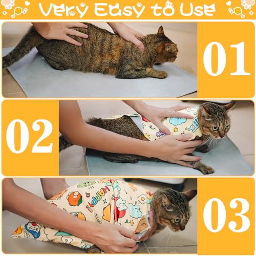 Image of AIERSA 2pcs Cat Wrap for Cutting Nails and Grooming, Cat Restraint Wrap for Nail Clipping, Self-Adhesive Fabric Cat Swaddle Burrito Wrap for Nail Trimming, Cat Grooming Supplies