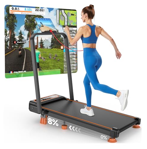 2025 Upgrade Walking Pad Treadmill with 8% Incline & Handle Bar, 3.5HP Portable Treadmill for Home...