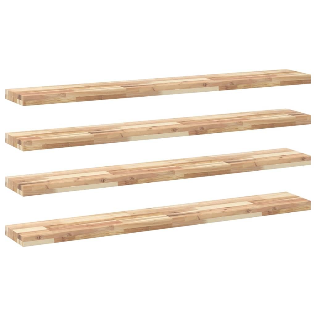 Set di 4 mensole sospese, 160 x 20 x 4 cm, in legno massiccio di