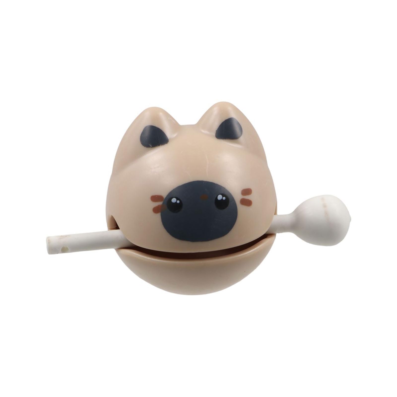 GUEDKIKL 1 Set Desktop Ornament, Small Cute Wooden Fish Cat Pattern Carving Decoration for Home Office Mini Preschool Percussion Instrument