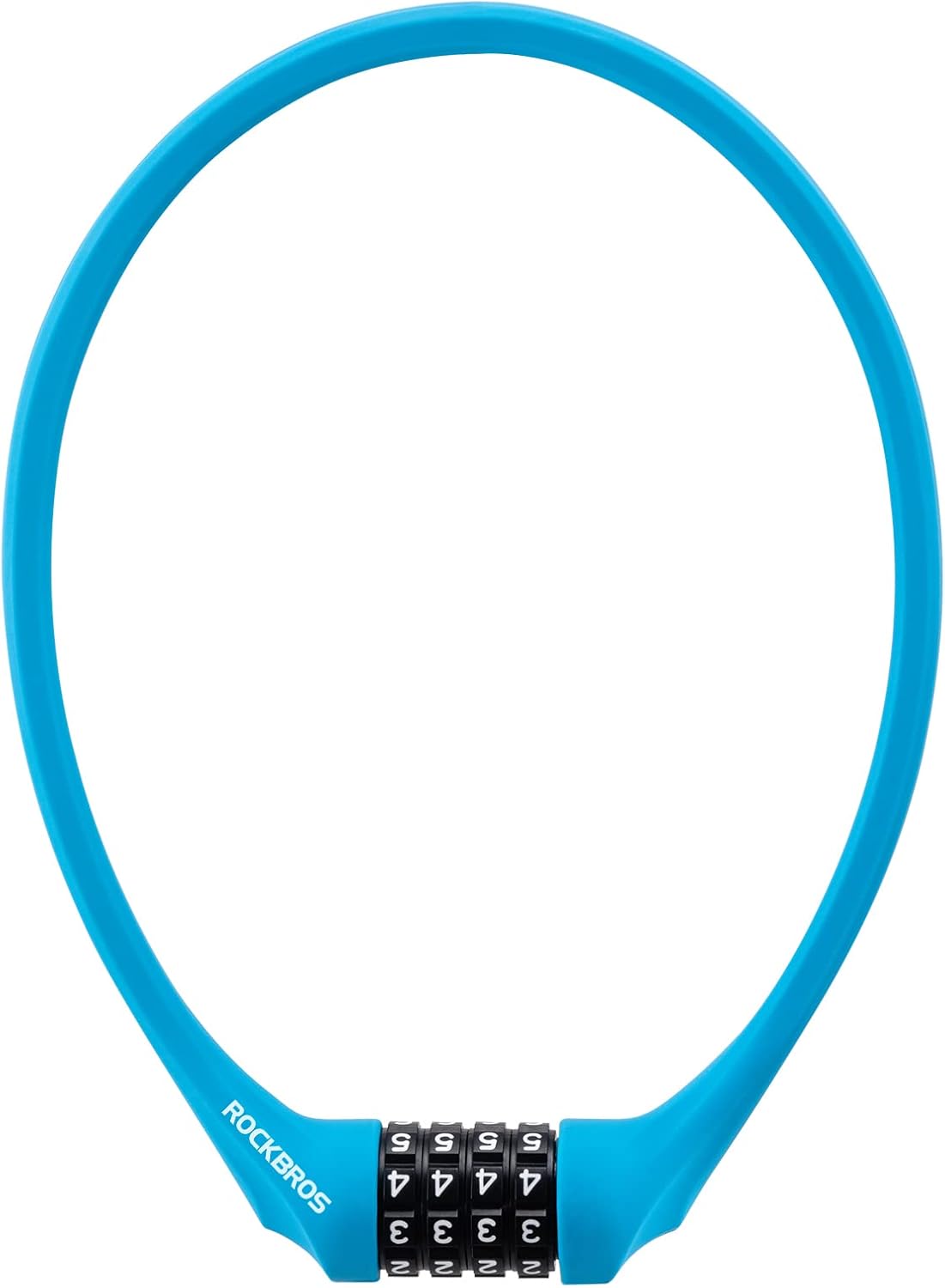 ROCKBROS Bike Lock Cable Locks with Combination Anti Theft 4 Digit Combination Bike Lock Lightweight Bicycle Lock Silicone Cable Lock 1.83 Feet