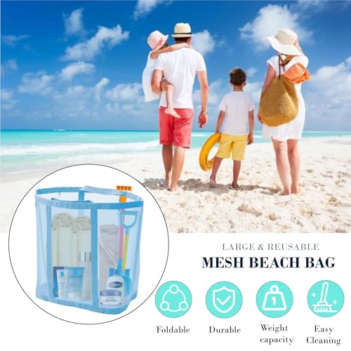 Heavy-Duty Mesh Beach Bag - Tear-Resistant Foldable Tote for Sand Toys, Pool & Travel, Multi-Color4