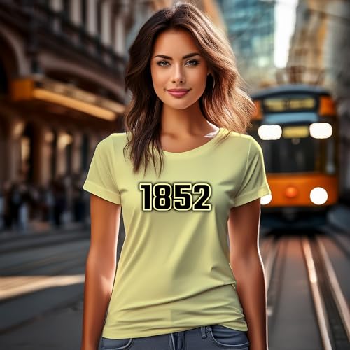 T-shirt 1852 de qualité supérieure jaune beurre S