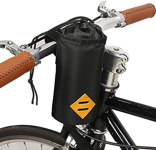 Bike Handlebar Bag Water Bottle Holder Bicycle Front Frame Storage Kettle Package Heat Preservation Polyester Headstock Handlebar Bag Cycling Equipment for Road Mountain Outdoor Cycling Travel(L)