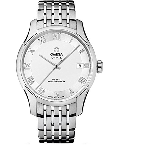Omega DeVille Mens Silver Face Date Swiss Automatic Stainless Steel Watch 433.10.41.21.02.001